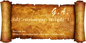 Günszberger Abigél névjegykártya